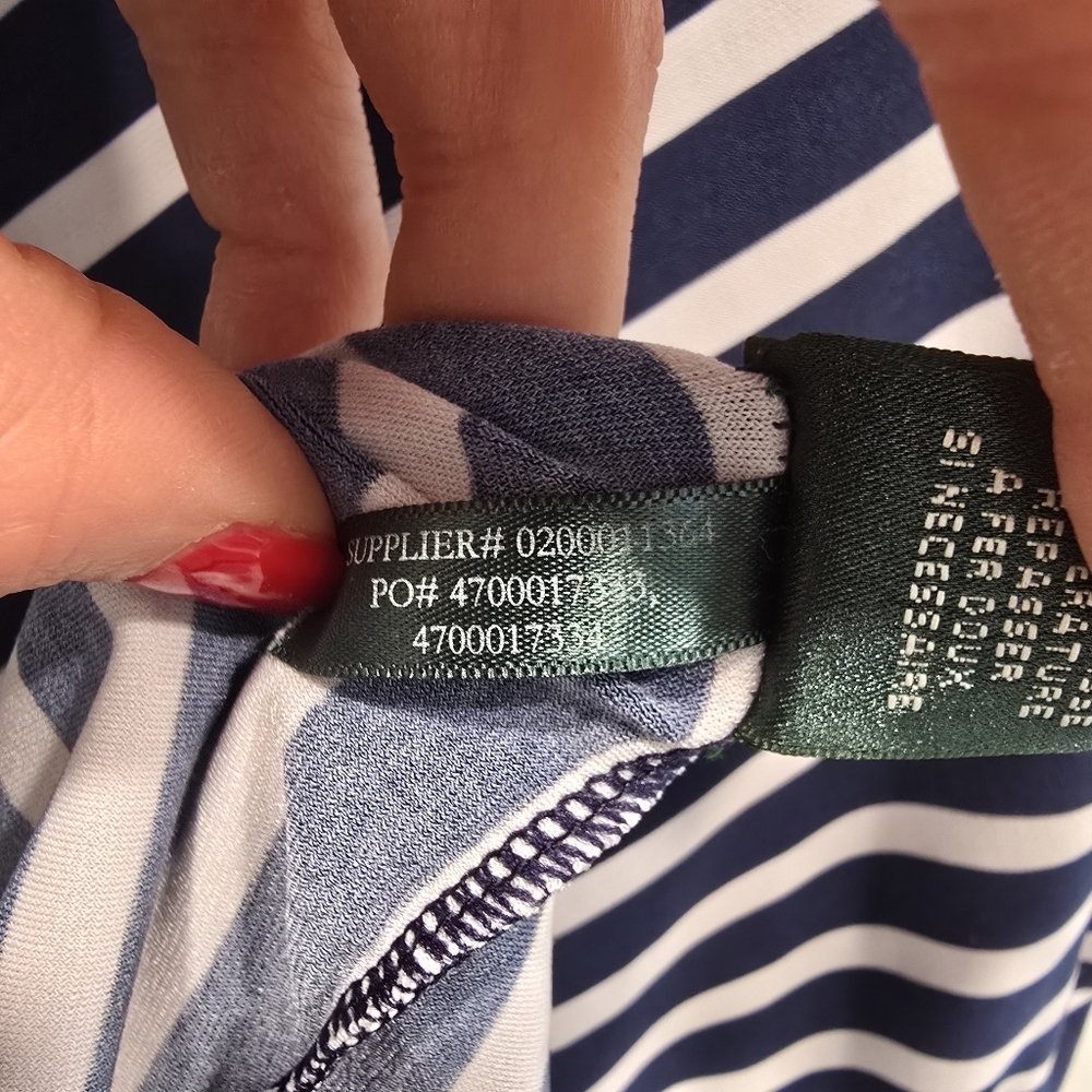 Lauren Ralph Lauren Navy Blue And White Stripe Dress Size 3X - Picture 8 of 12